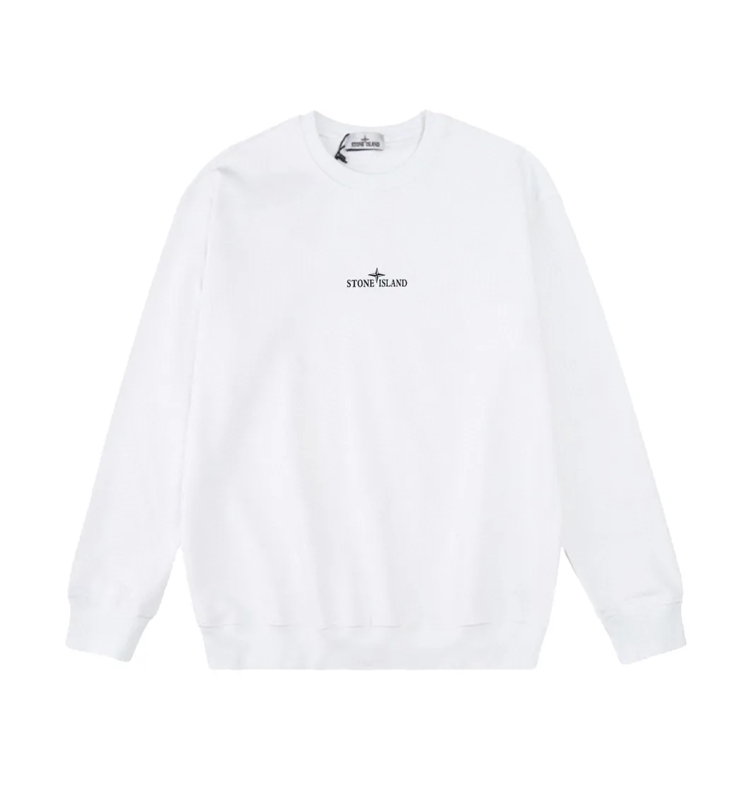 W808#P160💰 Stone Island Stone Island ruins compass logo printed round neck long-sleeved sweatshirt! Versatile base round neck sweatshirt for couples! Simple armband design, customized 1*1 thread (fine texture), 380g double-strand large terry fabric, very good quality, foreign trade craftsmanship, respect the original version! The threads at the cuffs and hem are all original bartacks! The time-consuming and material consumption distinguishes the ordinary version on the market! Tops worn by celebrities from all walks of life on INS, can be matched with couple styles!  Color: Black White Size: M-XXL